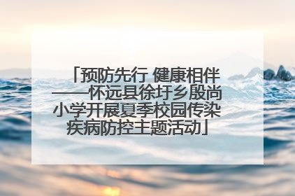 预防先行 健康相伴——怀远县徐圩乡殷尚小学开展夏季校园传染疾病防控主题活动